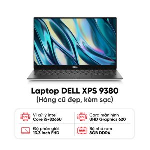 Laptop DELL XPS 9380 / I5-8265U / 8GB RAM / 256GB SSD / Màn 13.3 inch FHD / Kèm sạc - Hàng cũ đẹp