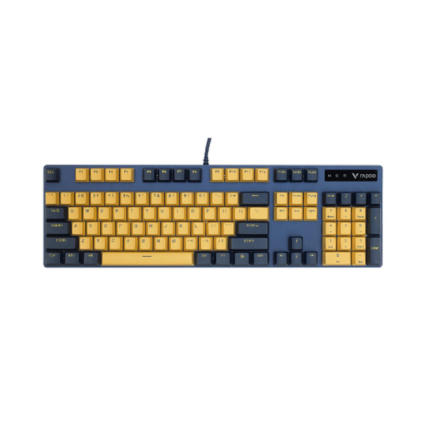 Bàn phím cơ gaming có dây Rapoo V500 Pro Yellow Blue (Brown switch) - Hàng bày