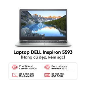 Laptop DELL Inspiron 5593/I5-1035G1/8GB RAM/512GB RAM/MX230/Màn 15.6 inch FHD/Kèm sạc - Hàng cũ đẹp