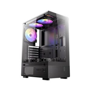Vỏ case ANTEC VCX200 RGB ELITE (ATX/Màu Đen/5 Fan)