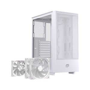 Vỏ Case EINAREX P100 RGB White (ATX/3 fan RGB)