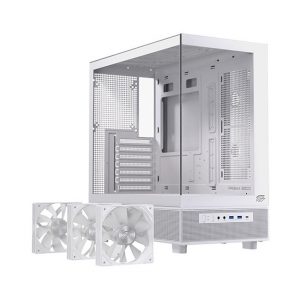 Vỏ Case EINAREX S500 RGB White (mATX/3 fan RGB)