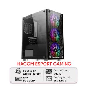 PC HACOM ESPORT GAMING (i3 10100F/H510/8GB RAM/128GB SSD/GT 730)