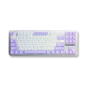 Bàn phím cơ Gaming có dây AULA F87 Tím Trắng Blue Switch (Hàng KBH)