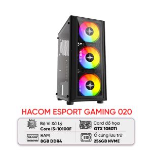 PC HACOM ESPORT GAMING 020 (I3 10100F/H510/8GB RAM/256GB SSD/1050 Ti)
