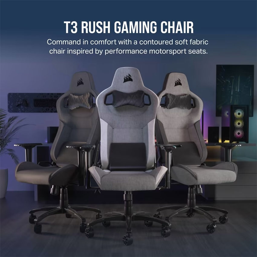 Ghế game Corsair T3 RUSH Charcoal 2023