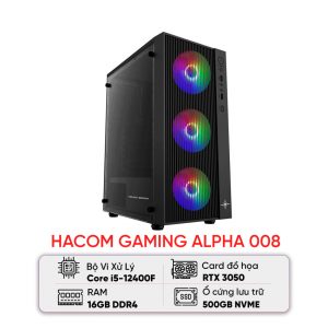 PC HACOM GAMING ALPHA 008 (I5 12400F/H610/16GB RAM/500GB SSD/RTX 3050)