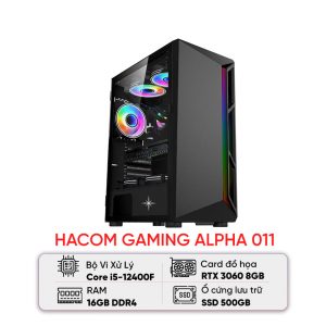 PC HACOM GAMING ALPHA 011 (I5 12400F/B660M/16GB RAM/500GB SSD/RTX 3060)