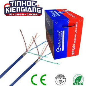 CÁP MẠNG GOLDEN JAPAN - 4 pair SFTP Cat6e 100m xanh dương chống nhiễu