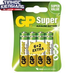 PIN GP Super Alkaline AA 8 cell card pack