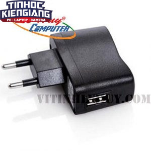 CÓC SẠC ĐEN CÓ LED chân tròn 1000mAh