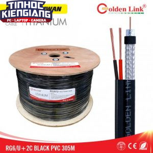 Cáp đồng trục Camera Goldenlink RG6/U+2C MADE IN TAIWAN 305M