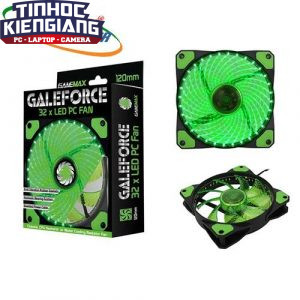 Fan Case LED GMX-GF12G (12CM  Green 32xLED /PVC with Black shield 3pin+4Pin Connector /rubber gasket/9 blade+Retail box)