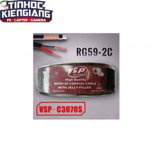 Cáp đồng trục Camera TRẮNG VSP C3070S 200M RG59+2C CÓ DÂY ĐIỆN