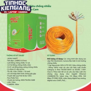 CÁP MẠNG  Aipoolink  OFC SFTP CAT6E - 305M  (Siêu chống nhiễu Đồng 100%) - Cam