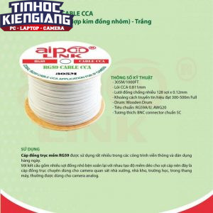 Cáp đồng trục Camera RG59 CCA- trắng 305m