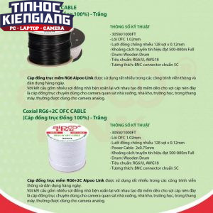 Cáp đồng trục Camera S-FTP OFC CAT6A CHỐNG NHIỄU 100% ĐỒNG - XÁM 305M