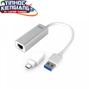 Cáp USB 3.0 ->  LAN Unitek (Y - 3464) +đầu đổi Type-C