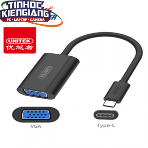 Cáp Type-C -> VGA (L) Unitek  (Y - 6318BK)