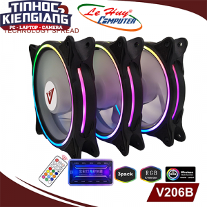 Bộ Kit 3 Fan V206B LED RGB(12cm) ( 01 Hộp có 3 Fan / Hub / Remote )