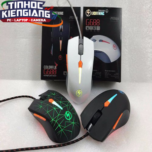 Chuột máy tính Lingtning GX688 Logo 7 màu tự thay đổi