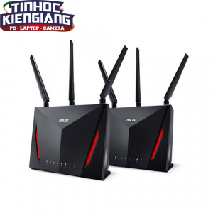 Thiết bị mạng - Router Wifi ASUS RT-AC86U (2PK) (Gaming Router) Wifi AC2900 2 băng tần, AiMesh 360 WIFI Mesh