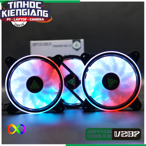 Bộ Kit 3 Fan VSPTECH V207 LED ARGB(12cm)-( 01 Hộp có 3 Fan / Hub / Remote )
