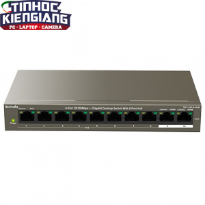 Thiết bị chuyển mạch Switch Tenda POE 10 Port TEF1110P- 10/100(8 CỔNG PoE + 2PORT GIGA) 63W