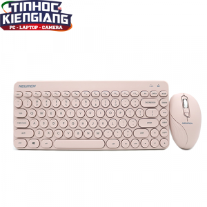 Combo Phím Chuột Không Dây NEWMEN K928 màu hồng/trắng
