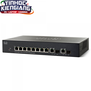 Thiết bị chuyển mạch Switch CISCO SF352-08P-K9 8-port PoE+ (support 60W PoE Port) 10/100Mbps with 62W power budget + 2-port Combo Mini-GBIT Managed