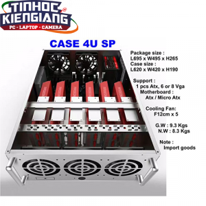 Thùng Case 4U chuyên Bitcoin hỗ trợ 6 VGA