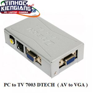 Bộ chuyển đổi BNC/ AV/Svideo to VGA Dtech DT 7003