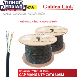 100% Đồng UTP CAT6 - Golden Link ngoài trời 23AWG TAIWAN 305m/cuộn