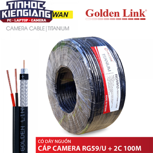 Cáp Camera Golden Link TITANIUM RG59/U+2C TAIWAN 100M