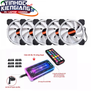 BỘ FAN CASE COOLMOON RGB 5 FAN + HUB Điều Khiển