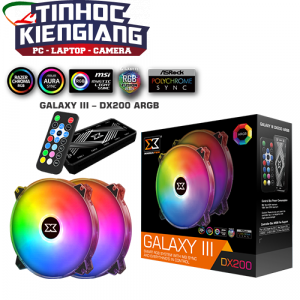 Fan Case Xigmatek GALAXY III DX200 ARGB (EN46089) - 2 Fan 20cm + Hub Remote