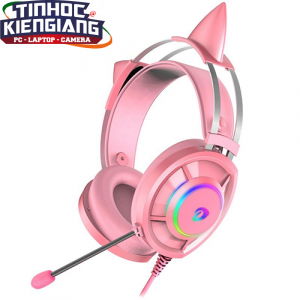Tai nghe DareU EH469 7.1 RGB PINK Kèm Tai Mèo