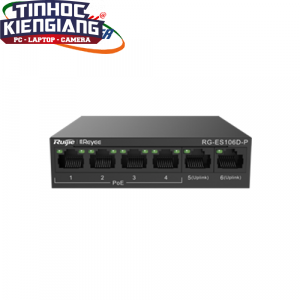 Thiết bị chuyển mạch Switch RUIJIE RG-ES106D-P 4-Port POE + 2 Uplink port 10/100Mbps