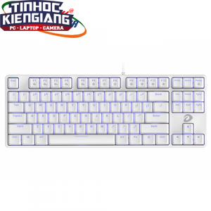 Bàn phím cơ DareU EK87 White ICE-BLUE LED (Brown/Red/Blue switch)