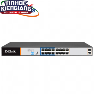 Thiết bị chuyển mạch Switch D-Link DGS-F1018P-E 16-Port 1000Mbps PoE + 2-Port SFP