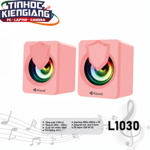 Loa vi tính 2.0 Kisonli L-1030 Pink LED