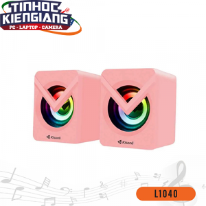 Loa vi tính 2.0 Kisonli L-1040 Pink LED