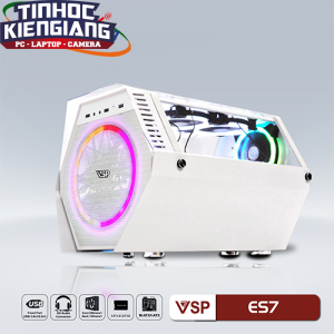 Vỏ máy tính VSP E-ROG ES7 White Gaming (Kèm bộ fan 20cm và fan 12cm)