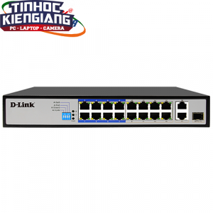 Thiết bị chuyển mạch Switch D-Link DES-F1018P-E 16 cổng PoE 10/100 Mbps + 2 cổng uplink 10/100/1000 Mbps