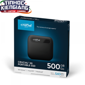 Ổ cứng di động Crucial X6 500GB USB 3.2 Gen 2 Type-C CT500X6SSD9