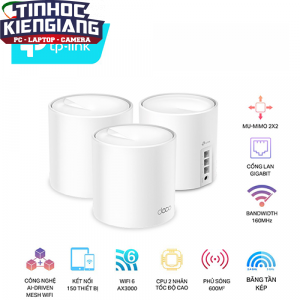 Thiết bị mạng - Router Wifi Mesh TP-Link Deco X60 3-pack WIFI 6 AX5400Mbps