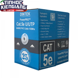 Cable Dintek CAT5E UTP, 4 pair, 24AWG, 305m/box