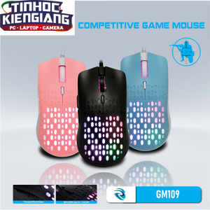 Chuột máy tính Gaming Bosston GM109 RGB (Đen/Hồng/Xanh)