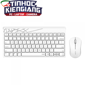 Combo Phím Chuột Không Dây Rapoo 8000M Trắng (Bluetooth,USB Receiver)