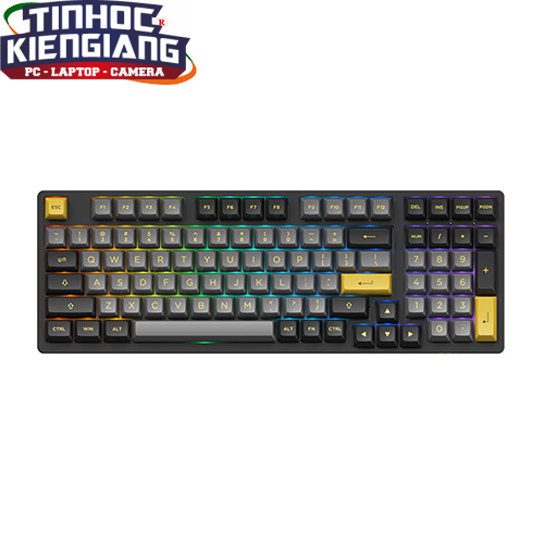 Bàn phím cơ AKKO 3098B Multi-modes Black&Gold (Jelly Purple / Jelly Pink Switch)
